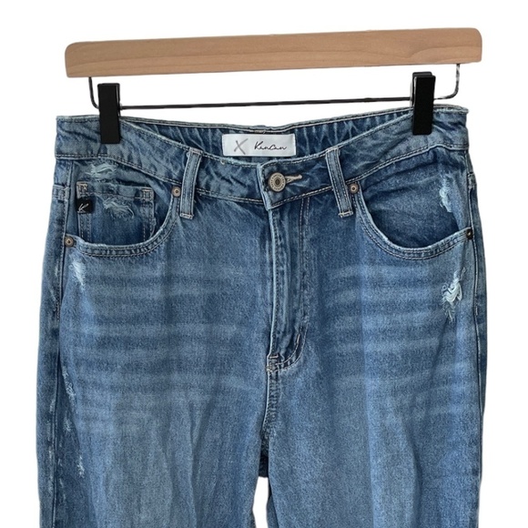 Kancan 90s Distressed Wide Leg Jeans Boyfriend High Waisted - Picture 4 of 11